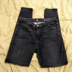 Seven for all mankind high waist skinny ankle grey